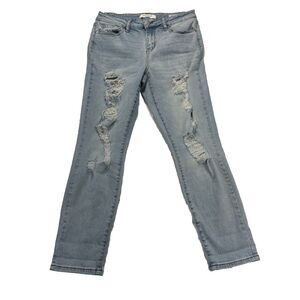 Judy Blue Jeans Womens Size 9/29 Boyfriend Fit Distressed Denim Stretch Med Wash
